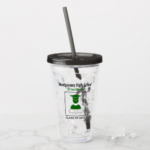 Copo De Acrílico Verde e branco personalizados da união de segundos