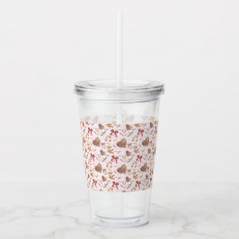 Copo De Acrílico Vintage Florals & Paper Hearts Clear Tumbler