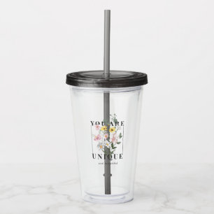 Copo De Acrílico Você é um Slogan Floral Único