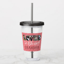 Copo De Acrílico Vovó abençoada e amada Colagem de Fotos