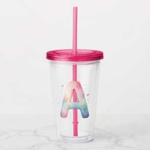 Copo De Acrílico Watercolor Fantasy - Tumbler Personalizado Acrílic