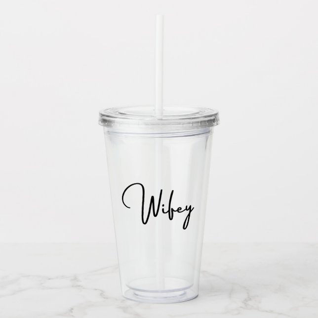 Copo De Acrílico Wifey Tumbler 16oz, Limpo (Frente)