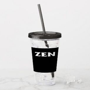 Copo De Acrílico Zen branco preto acrílico preto
