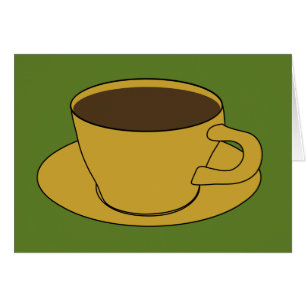 Copo de café - cartão retro do cumprimento/nota