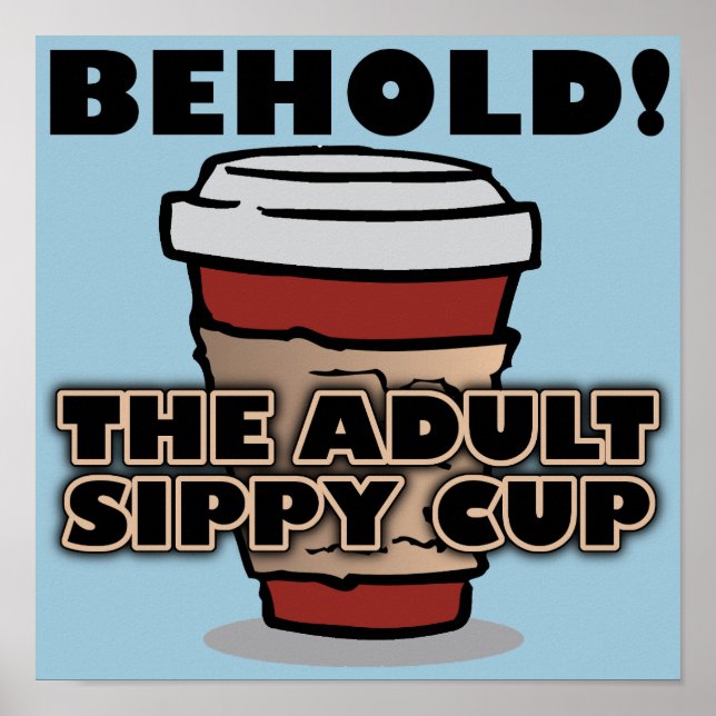 Copo de Café para Adultos Sinal de Poster Divertid (Frente)