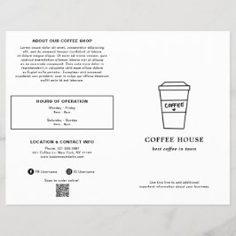Copo de Café Preto e Branco Fofo Cardápio de Cafet