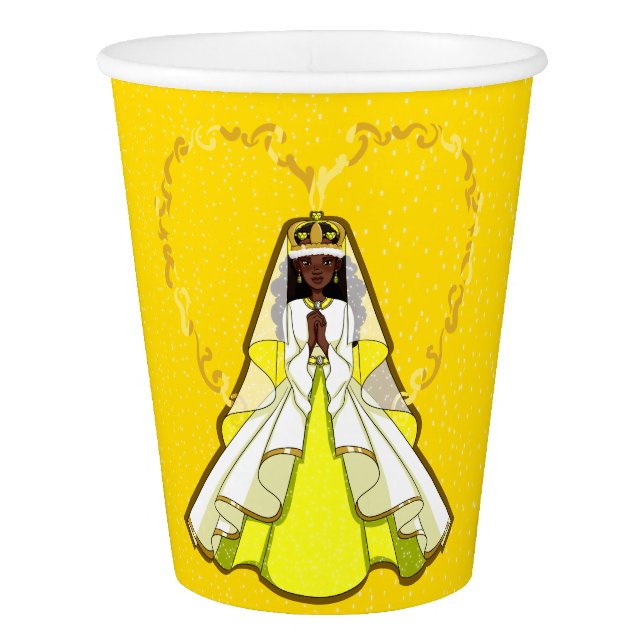 Copo de papel da rainha amarela, 9 onças (Frente)