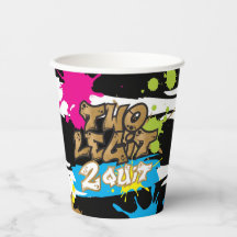 Copo de Papel de Aniversário Cores Neon Two Legit 