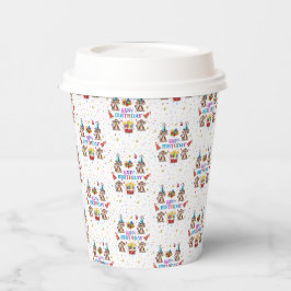 Copo de papel de aniversário do macaco Cupcake Fel