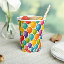 Copo de papel de balão colorido!