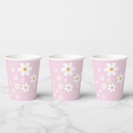 Copo de papel lilás Groovy Retro Daisy