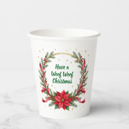 Copo de Papel Natal Woof Woof - Texto Personalizáv