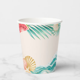 Copo de papel para festa de aniversário de verão