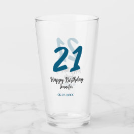 Copo De Pint 21 anos negrito - letra azul simples mínimo