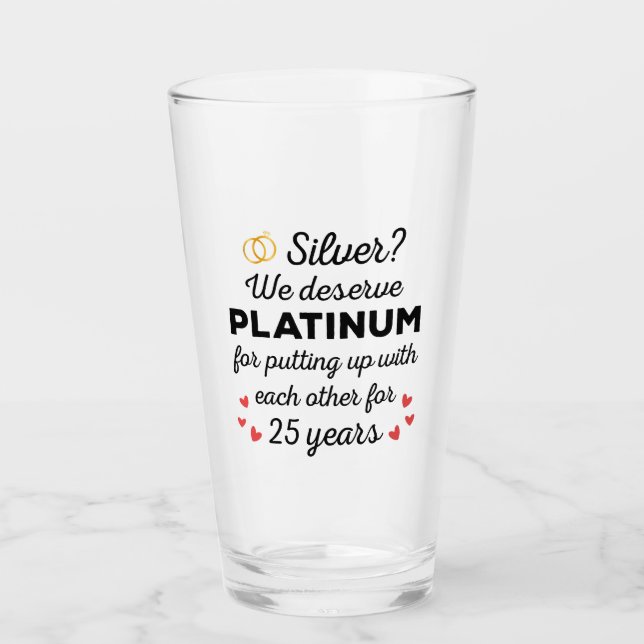 Copo De Pint 25 Casamento I - Casal Engraçado Silver (Frente)