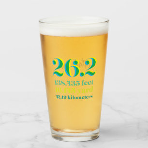 Copo De Pint 26.2 Maratona à distância de corrida verde
