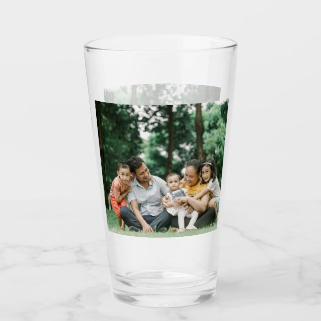 Copo De Pint 2 Foto Personalizada Sided Family (Frente)