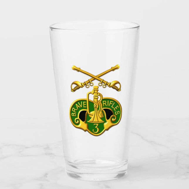 Copo De Pint 3º Regimento de Cavalaria Armada Saber Insignia (Frente)