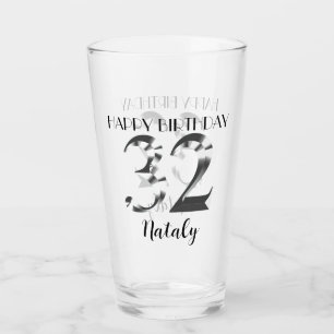 Copo De Pint 32º aniversário de prata metálica