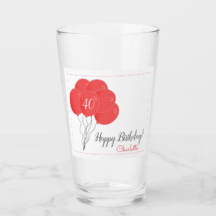 Copo De Pint 40º ou qualquer balão rosa de aniversário