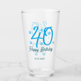 Copo De Pint 40th birthday add name date year blue template