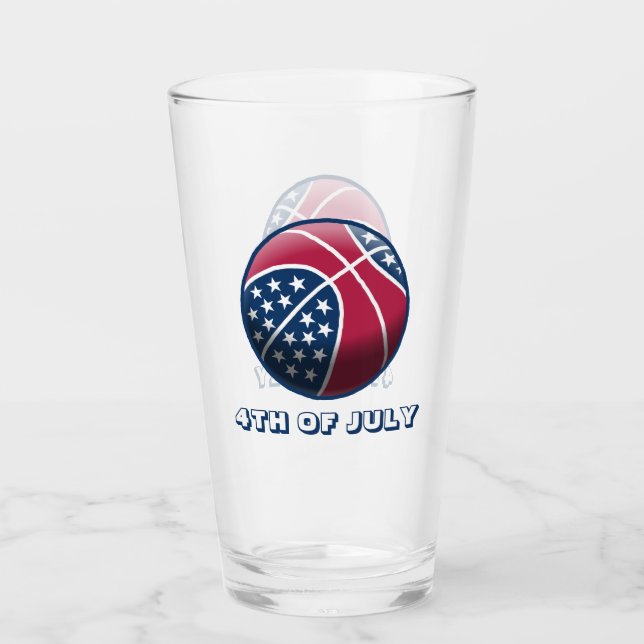 Copo De Pint 4 de julho de basquetebol (Frente)