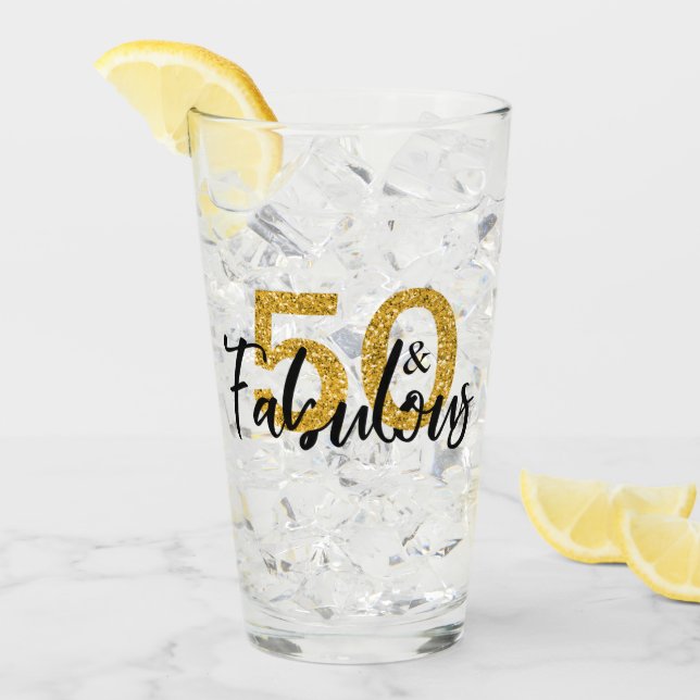 Copo De Pint 50 anos e anos fabulosos 50 Festa de aniversário (Gelo frontal)