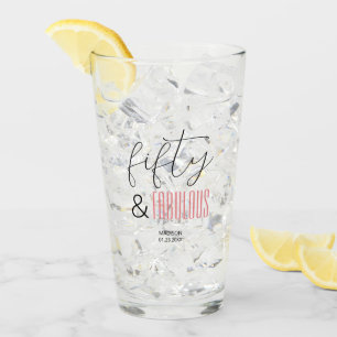 Copo De Pint 50 e Fabuloso Rótulo Personalizado para Aniversári