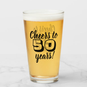 Copo De Pint 50th Elogios do aniversário a 50 anos de