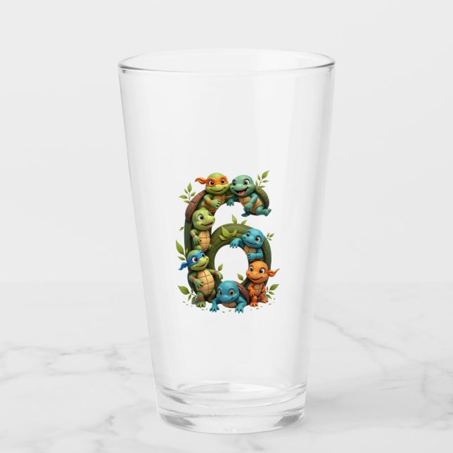 Copo De Pint 6 Birthday Sea Turtle Tema Partido 6 Yea (Frente)