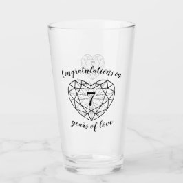 Copo De Pint 7 aniversário de 7 anos de amor personalizado de o