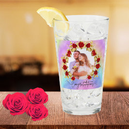 Copo De Pint 8th Wedding Anniversary Soft Pastel Floral Couple 