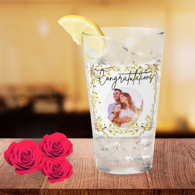 Copo De Pint 8th Wedding Anniversary Spring Flowers Photo (Criador carregado)