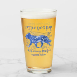 Copo De Pint A aguarela azul do pai do cão do gado adiciona um