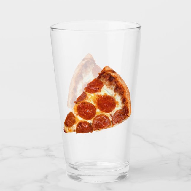 Copo De Pint A fatia clássica de pizza de pepperoni SlipperyJoe (Frente)