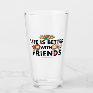 Copo De Pint A vida é melhor com a arte Chibi dos AMIGOS™