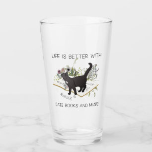 Copo De Pint A vida é melhor com livros de gatos e música