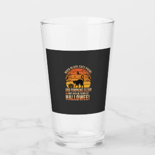 Copo De Pint Abóbora de Gato Preto Desenho Vetorial de Hallowee