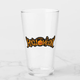 Copo De Pint Abóbora de Olhos Rubis Feliz Halloween em Moldura 