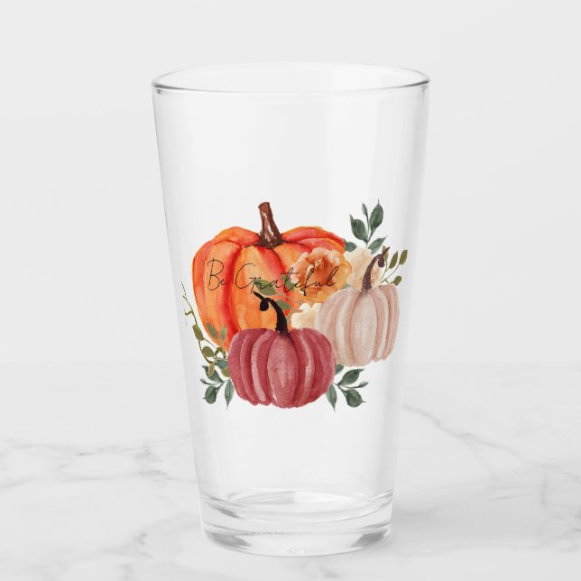 Copo De Pint Abóboras aquarela com texto personalizado  (Frente)