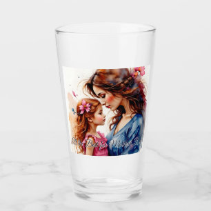 Copo De Pint Abraço do Dia das Mães em Estilo Floral Aquarela