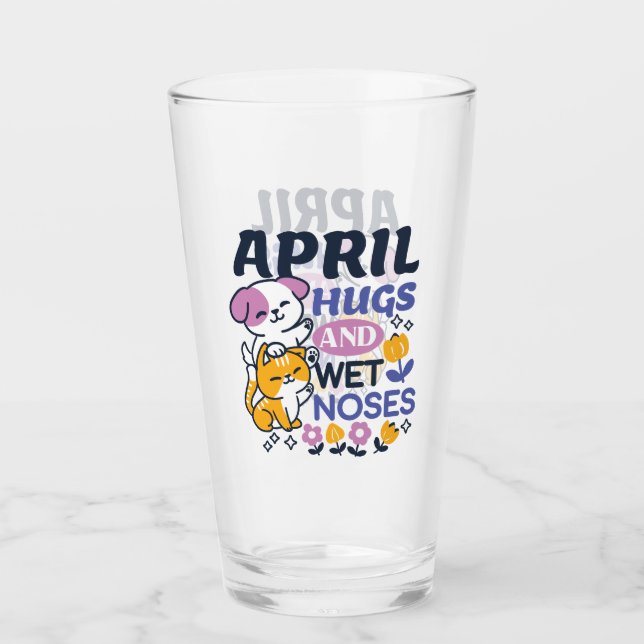 Copo De Pint Abraços de Abril e Narizes Molhados – Arte Fofa de (Frente)