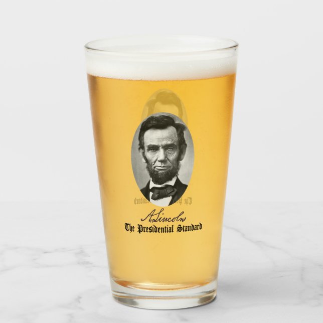 Copo De Pint Abraham Lincoln, O Padrão Presidencial. (Traseira (Preenchido))