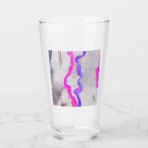 Copo De Pint Abstrato De Aquarelas Puras E Rosa
