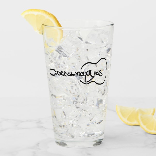 Copo De Pint Abstrato de guitarra acústica preto (Gelo frontal)