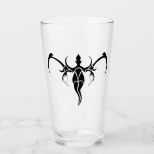 Copo De Pint Abstrato Elefante Tribal Design - preto e branco