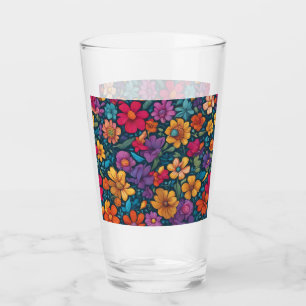 Copo De Pint Abstrato Floral Colorida nº 777