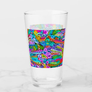 Copo De Pint Abstrato forma a arte 9 muito colorida