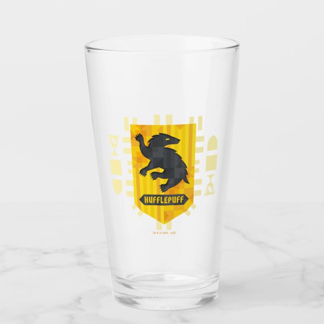 Copo De Pint Abstrato Geométrico HUFFLEPUFF™ Crest (Frente)