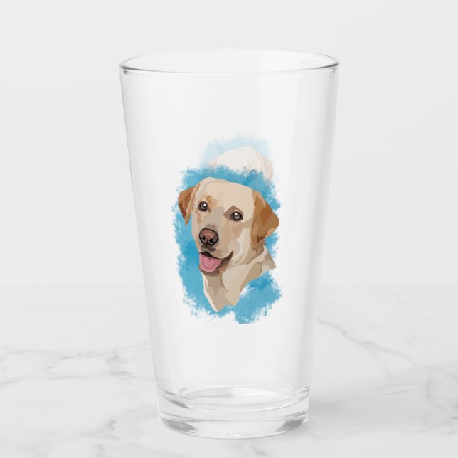 Copo De Pint Abstrato Labrador Art (Frente)